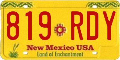 NM license plate 819RDY