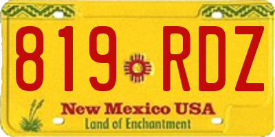 NM license plate 819RDZ