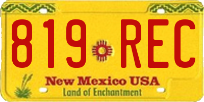 NM license plate 819REC