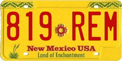NM license plate 819REM