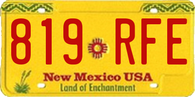 NM license plate 819RFE