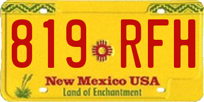NM license plate 819RFH