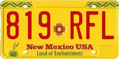 NM license plate 819RFL