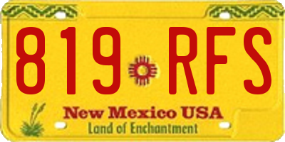 NM license plate 819RFS