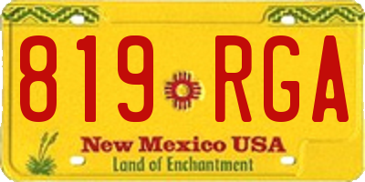 NM license plate 819RGA