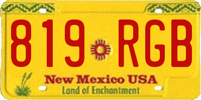 NM license plate 819RGB
