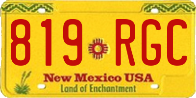 NM license plate 819RGC