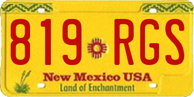 NM license plate 819RGS