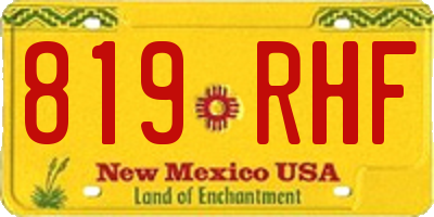 NM license plate 819RHF