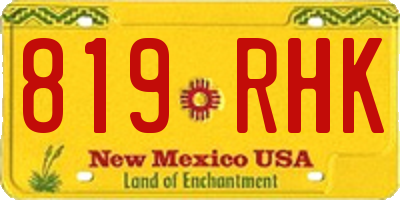 NM license plate 819RHK