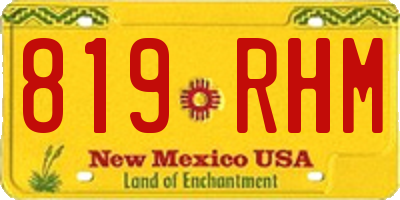 NM license plate 819RHM