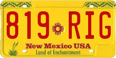 NM license plate 819RIG