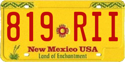 NM license plate 819RII