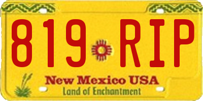 NM license plate 819RIP