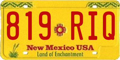 NM license plate 819RIQ