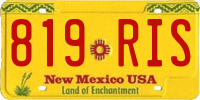 NM license plate 819RIS