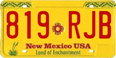 NM license plate 819RJB