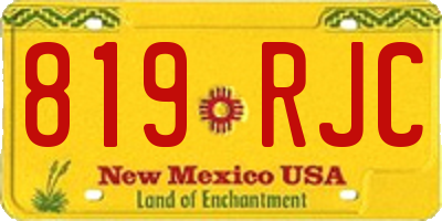 NM license plate 819RJC