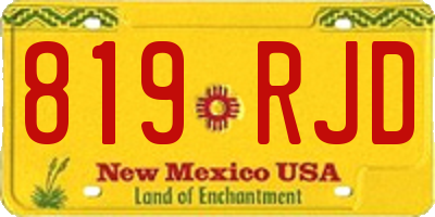 NM license plate 819RJD