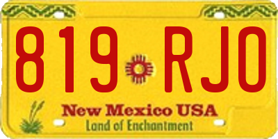 NM license plate 819RJO