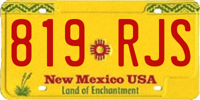 NM license plate 819RJS