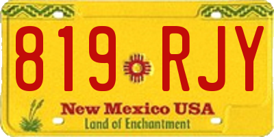 NM license plate 819RJY