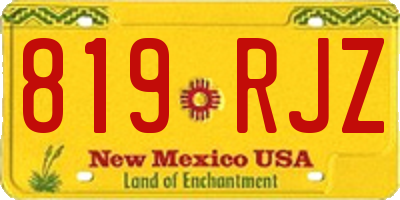 NM license plate 819RJZ