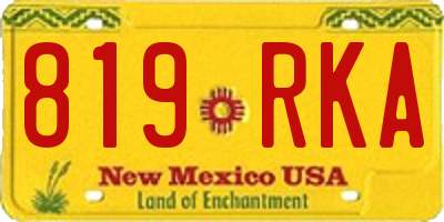NM license plate 819RKA