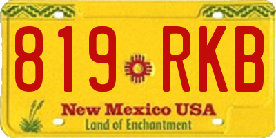 NM license plate 819RKB