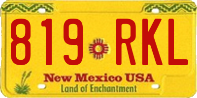 NM license plate 819RKL