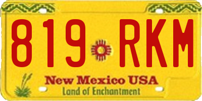 NM license plate 819RKM