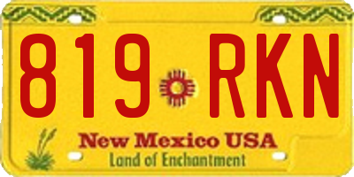 NM license plate 819RKN