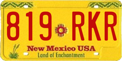 NM license plate 819RKR
