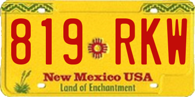 NM license plate 819RKW
