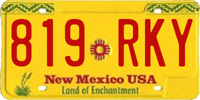 NM license plate 819RKY
