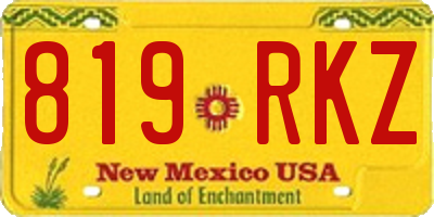 NM license plate 819RKZ