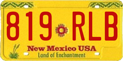 NM license plate 819RLB