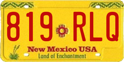 NM license plate 819RLQ