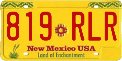 NM license plate 819RLR