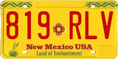 NM license plate 819RLV