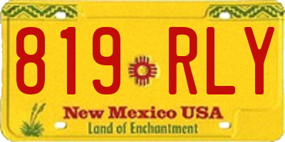 NM license plate 819RLY