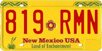 NM license plate 819RMN