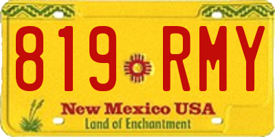 NM license plate 819RMY