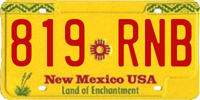 NM license plate 819RNB