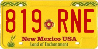 NM license plate 819RNE