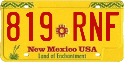 NM license plate 819RNF