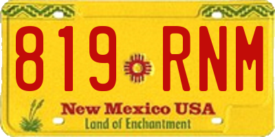 NM license plate 819RNM