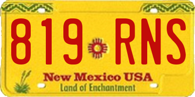 NM license plate 819RNS