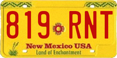 NM license plate 819RNT