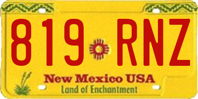 NM license plate 819RNZ
